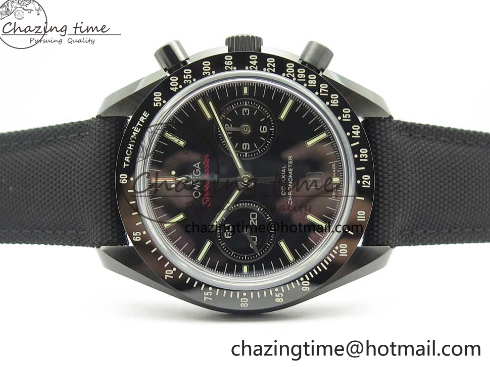 1229 Premium Speedmaster “Dark Side of The Moon” Real Ceramic OMF 1:1 Best Edition on Nylon Strap A 7977